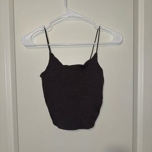 gray ribbed cropped tank